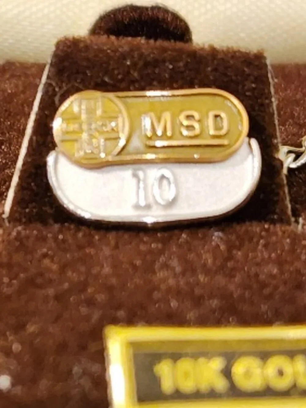 Vintage MSD 10K and Sterling Service Award Tie Clip and Pin